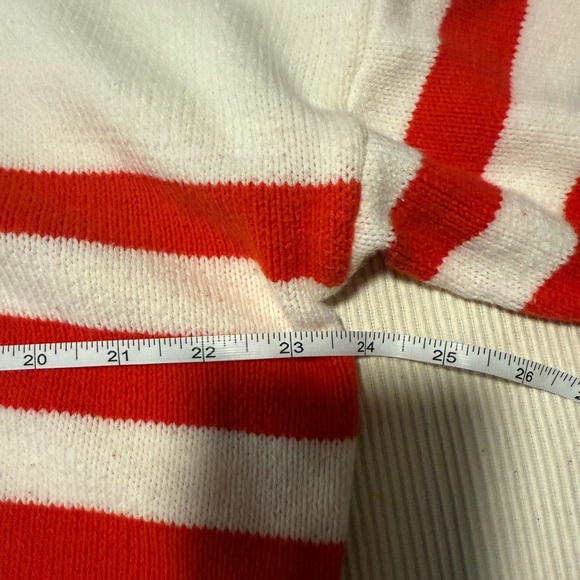Red and White Striped Crew Neck Sweater - Picture 5 of 7